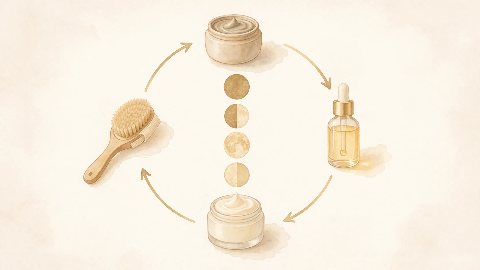 月の満ち欠けと美容ケアの対応を示す図